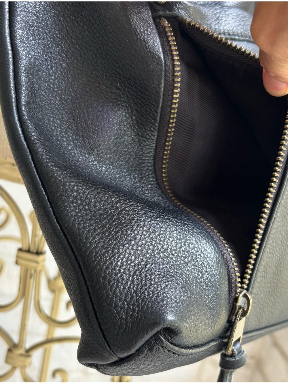THE SAK  convertible LADERA pebbled leather BLACK crossbody POCKETS bag - Picture 9 of 14